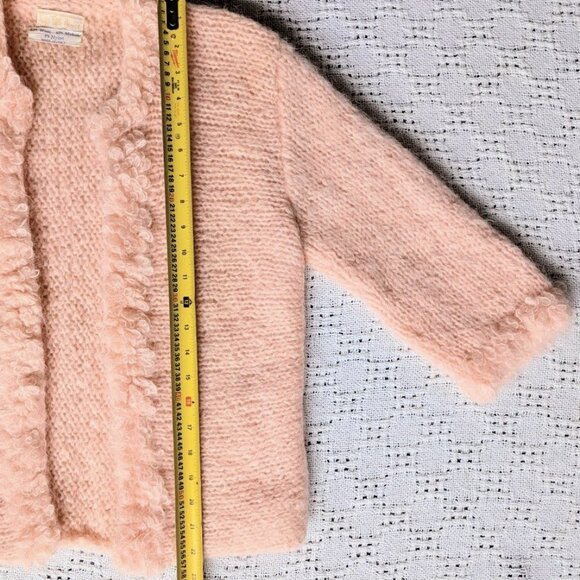 Vintage Saks Fifth Avenue Wool Mohair Womens Cardigan Pink Made in Italy Size S - Picture 5 of 6